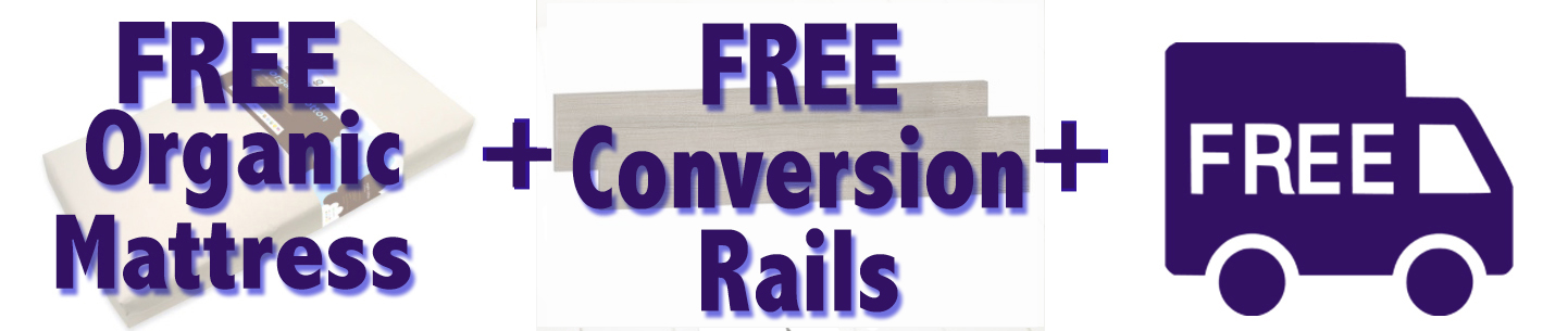3pc Free Mattress Free Conversion Rails Free Shipping